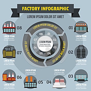 Factory infographic concept, flat style