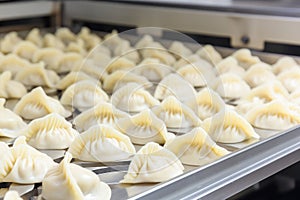 Factory kitchen producing fresh dumplings