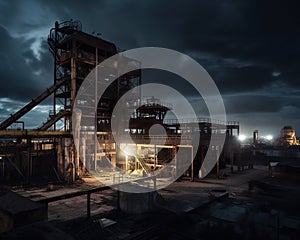 A factory with a lot of machinery in it. AI generative image