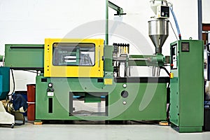 Factory, manufacturing and equipment in warehouse, maintenance or industrial safety on conveyor. Mechanical engineering