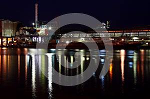 Factory at night