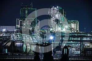 Factory night view of Kawasaki Keihin industrial zone