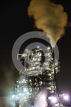 Factory night view of Kawasaki Keihin industrial zone