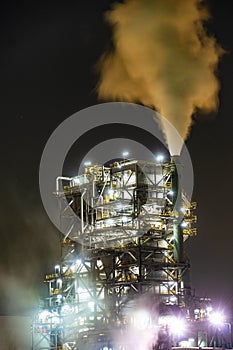 Factory night view of Kawasaki Keihin industrial zone