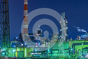 Factory night view of Kawasaki Keihin industrial zone