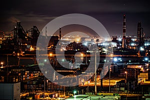 Factory night view of the Keihin region (taken from Kawasaki Marien)