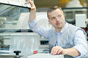 factory packaging department operator at work