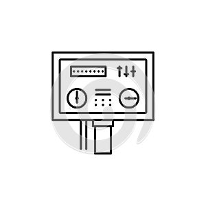 factory, panel icon. Element of production icon for mobile concept and web apps. Thin line factory, panel icon can be used for web