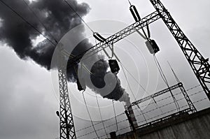 Factory pipe polluting air