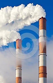 Factory pipe and smoke