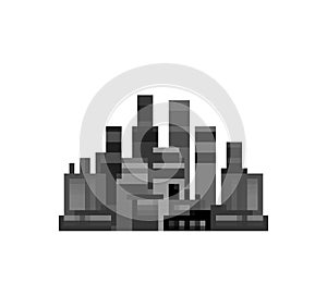 Factory pixel art. Plant 8 bit. pixelated Vector illustration