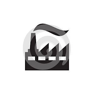 Factory plant - black icon on white background vector illustration for website, mobile application, presentation, infographic.