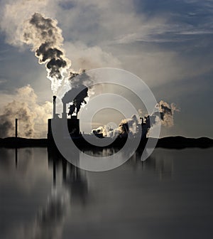 Factory polluting the environment