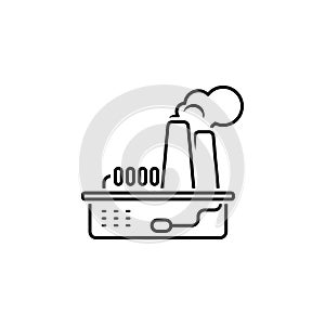 factory, pollution, center, industry icon. Element of earth pollution icon for mobile concept and web apps. Detailed factory,
