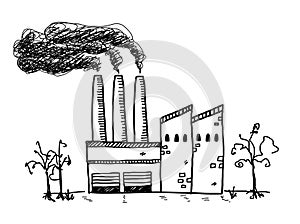 Factory Pollution Doodle