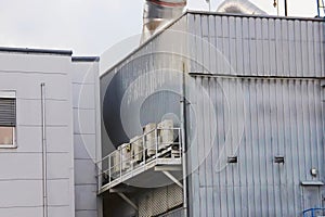 Factory production area, pipes and tanks, industrial zone and co