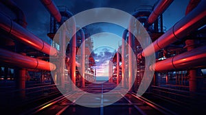 Factory refinery pipe plant tube gas engineer power pipeline steel industrial