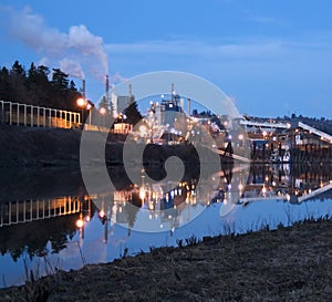 Factory releasing emissions