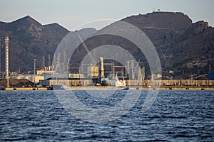 Factory on the seashore