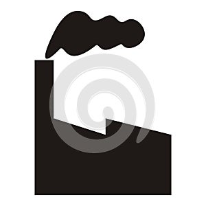 Factory, simple black silhouette, vector icon