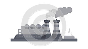 Factory Smoke Stack Pollution Art, vector design Generative AI