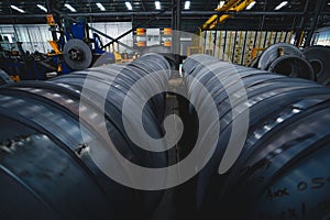Factory structure with large steel pipes