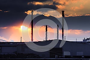 Factory and sunset