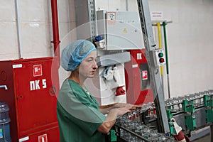 factory technological line of glass jar