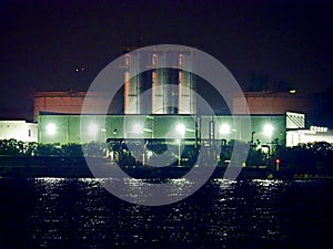 Factory in Tokyo Bay at Night photo