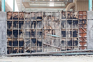 Factory wall under construction