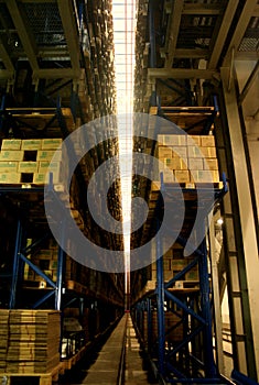 At a Factory warehouse