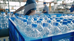 The factory water bottles.AI generated image photo