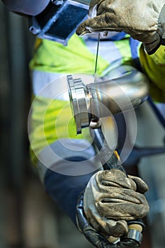 Factory welder at work