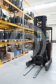 Factory wharehouse with forklift