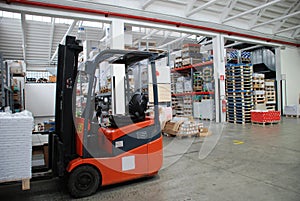 Factory wharehouse with forklift