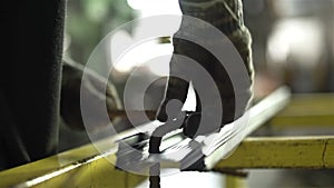 Factory Worker Preparing A Construction Reinforcement Product II