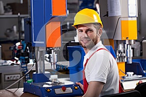 Factory worker during work