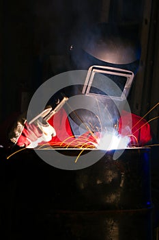 Factory working welder