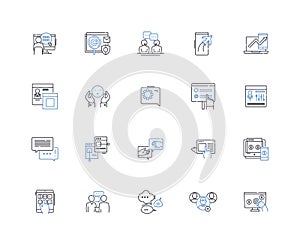 Facts line icons collection. Veracity, Accuracy, Certainty, Reality, Authenticity, Trusrthiness, Precision vector and photo