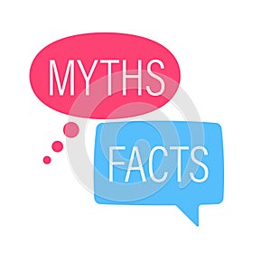 Facts Myths speech bubble concept design