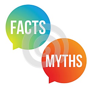 Facts Myths speech bubbles vector photo