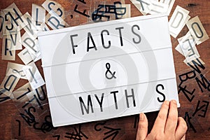 Facts and Myths Text on Lightbox