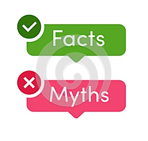 Facts and myths vector icon set