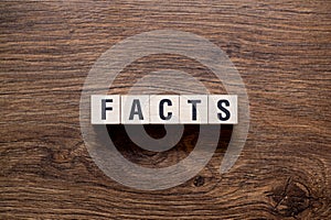 Facts - word concept on building blocks, text
