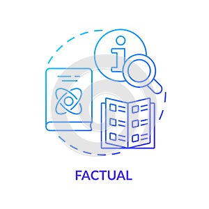 Factual blue gradient concept icon