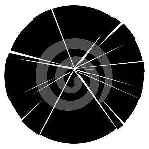 Facture, crack element. Shatter, broken surface texture. Grungy design. Decay, burst splinters illustration