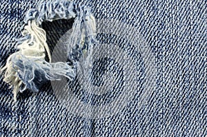 Faded Blue Jeans Hole