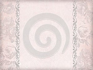 Faded pink paper sheet with faded roses