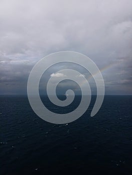 Faded rainbow in mediterranean sea