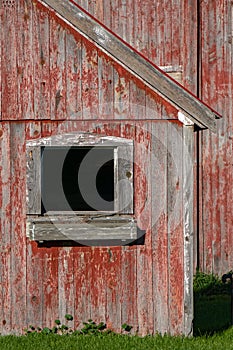 Faded Red Barn and Window